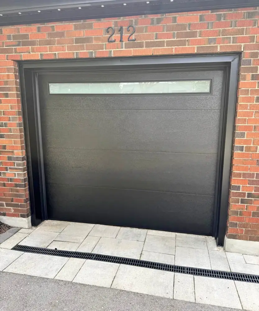 Black modern garage door install Barrhaven